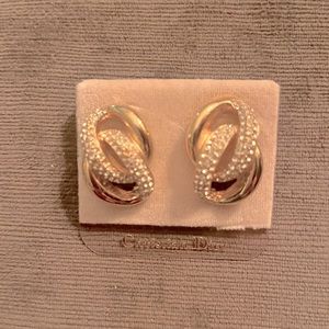 Christian Dior Interlocked (one gold tone, the other has Rhinestones) earrings